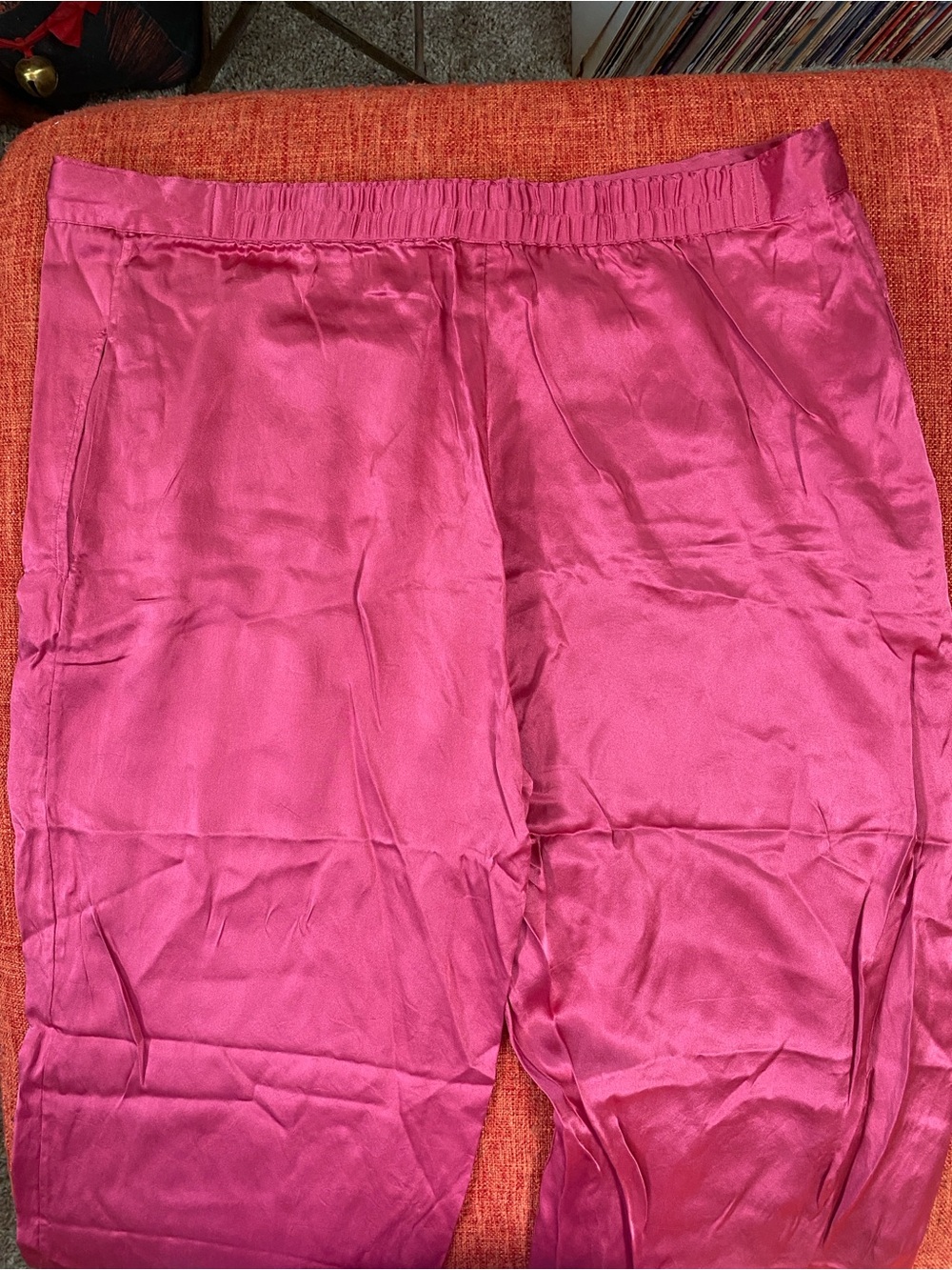 VTG Nordstroms Lingerie Rose Pink Silk Pajamas Set Top Pants Bottoms - Picture 12 of 15